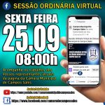 SESSÃO ORDINÁRIA VIRTUAL DA CÂMARA MUNICIPAL DE CAMPOS SALES CE – 25/09 – AO VIVO