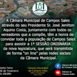 LEGISLATIVO MUNICIPAL DE CAMPOS SALES RETORNA COM AS SESSÕES NESTA SEXTA FEIRA 05