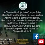 CÂMARA MUNICIPAL DE CAMPOS SALES – SESSÃO ORDINÁRIA VIRTUAL – 12/02 – AO VIVO