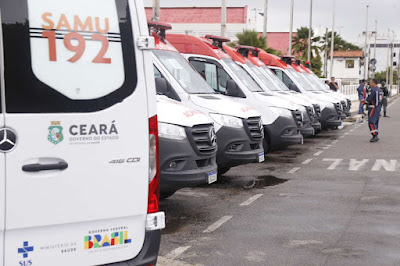 Nos 15 anos do Samu 192 Ceará, 20 novas ambulâncias chegam para renovar a frota