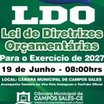 Ao VIVO – LDO – Lei de Diretrizes Orçamentárias – Exercício 2027 – Campos Sales Ceará
